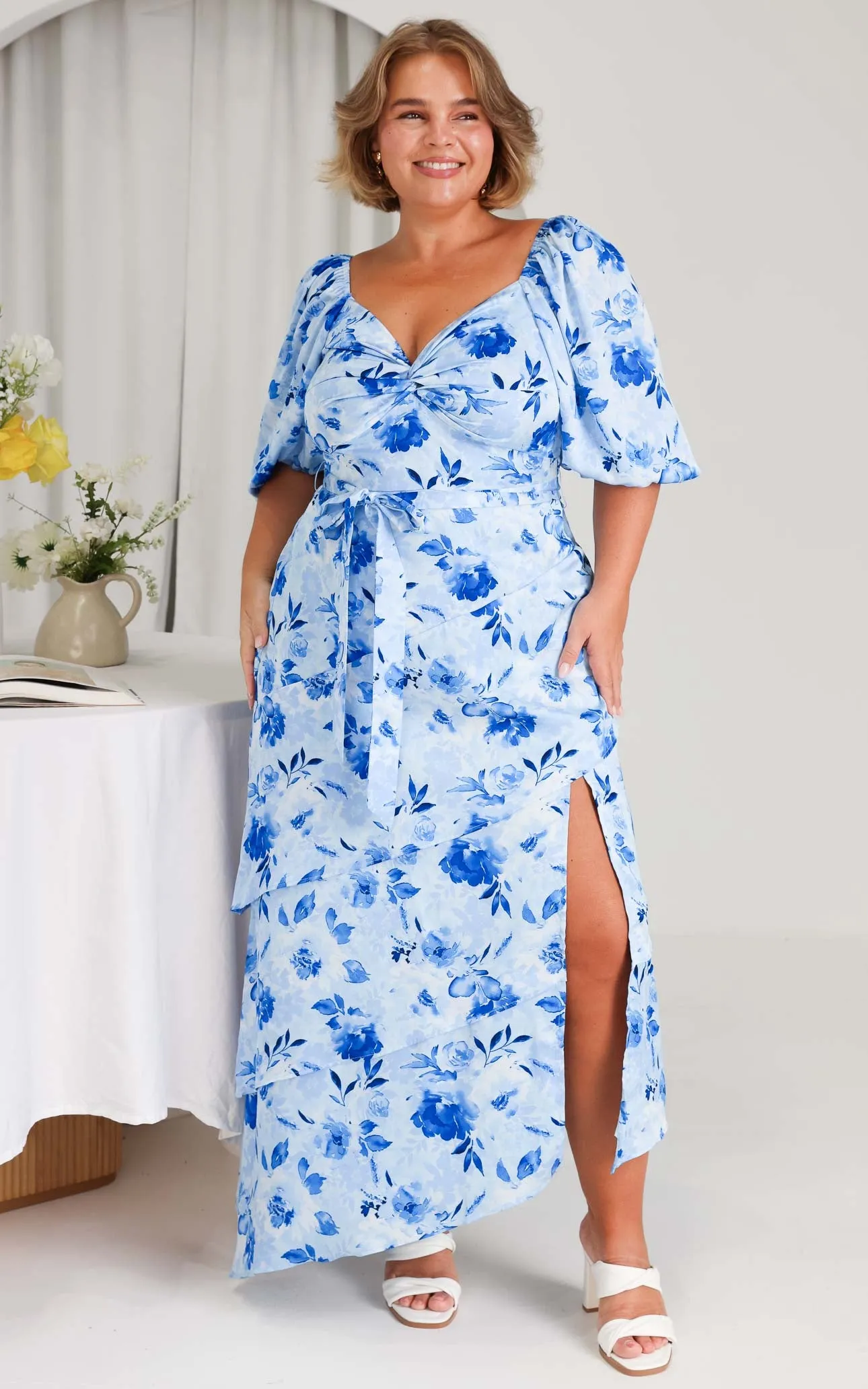 Janice Maxi Dress - Blue Floral