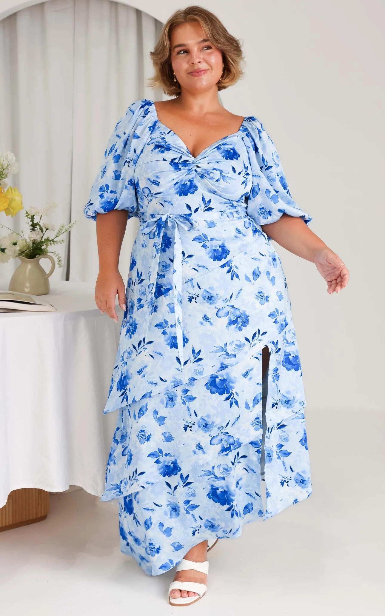 Janice Maxi Dress - Blue Floral