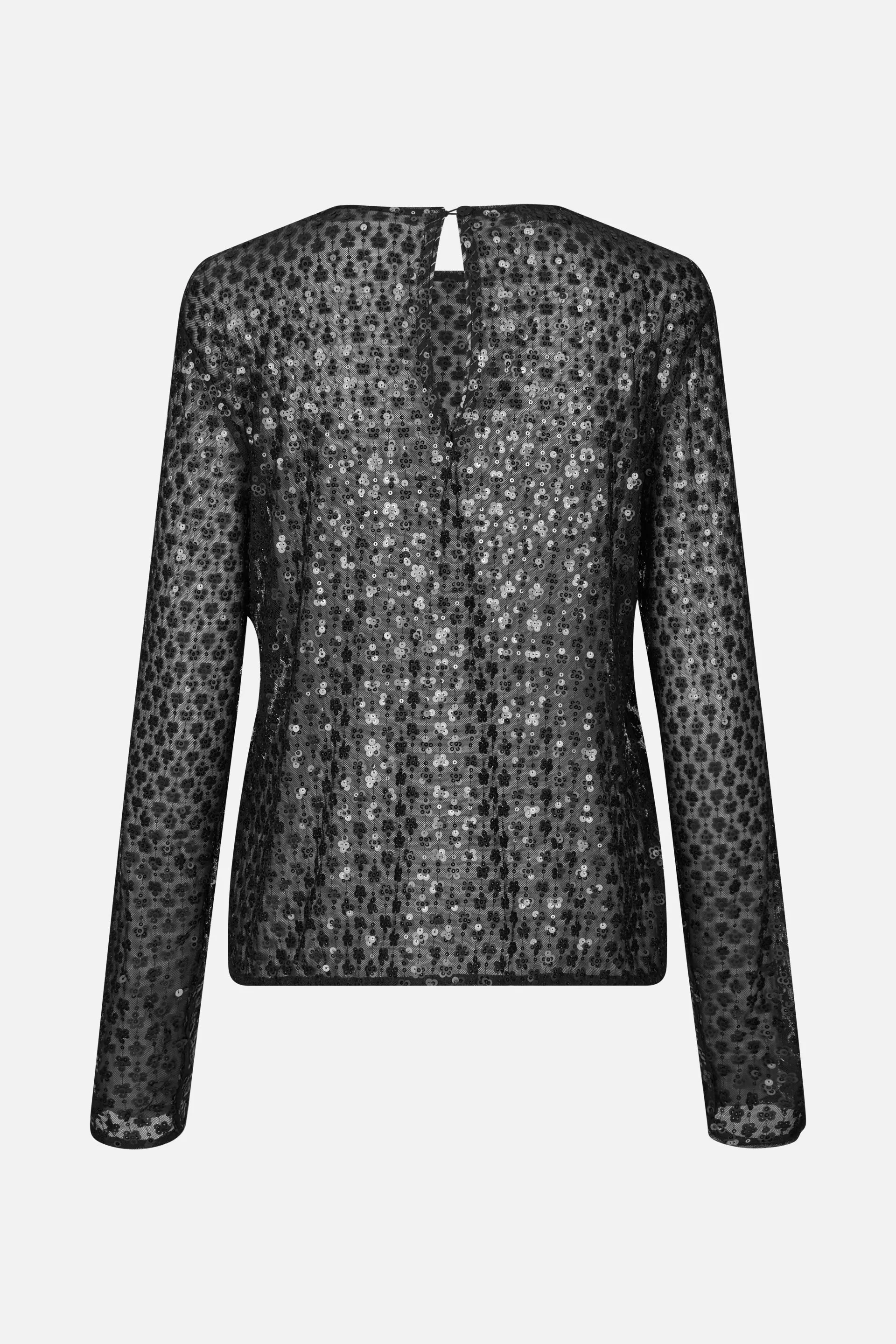 Jasmine Top - Black Flower Sequins