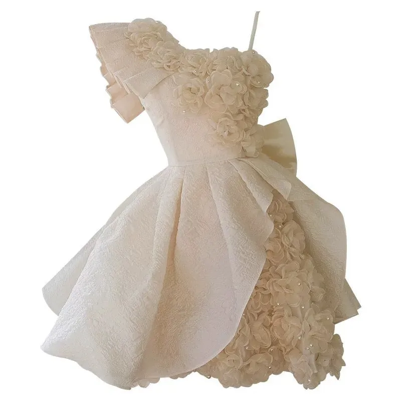 JazzHer Pretty Ball Gown Straps Lace Flowers Homecoming Dresses Birthday Outfits With Bow (PRE-ORDER)