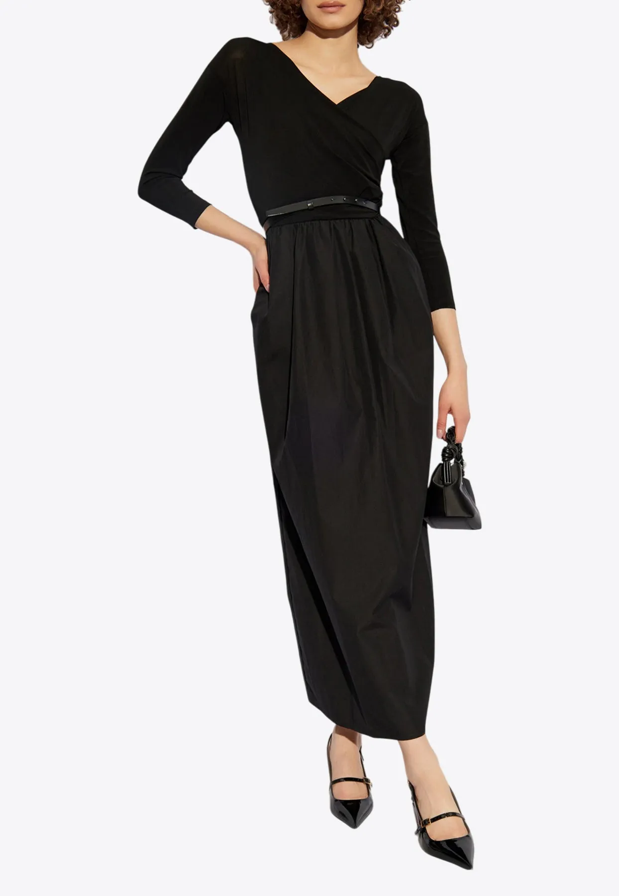 Kaiser Off-Shoulder Belted Midi Dress