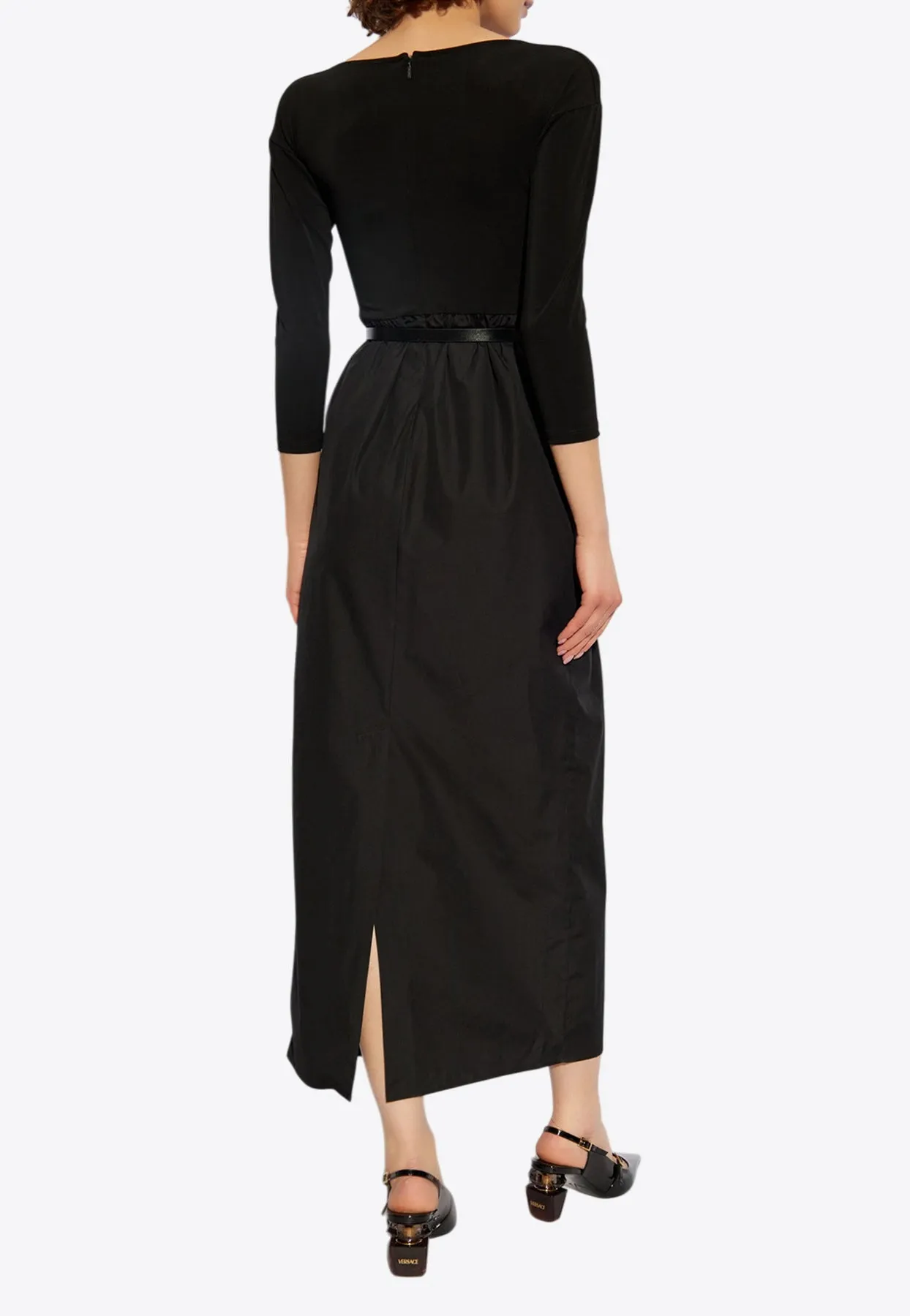 Kaiser Off-Shoulder Belted Midi Dress