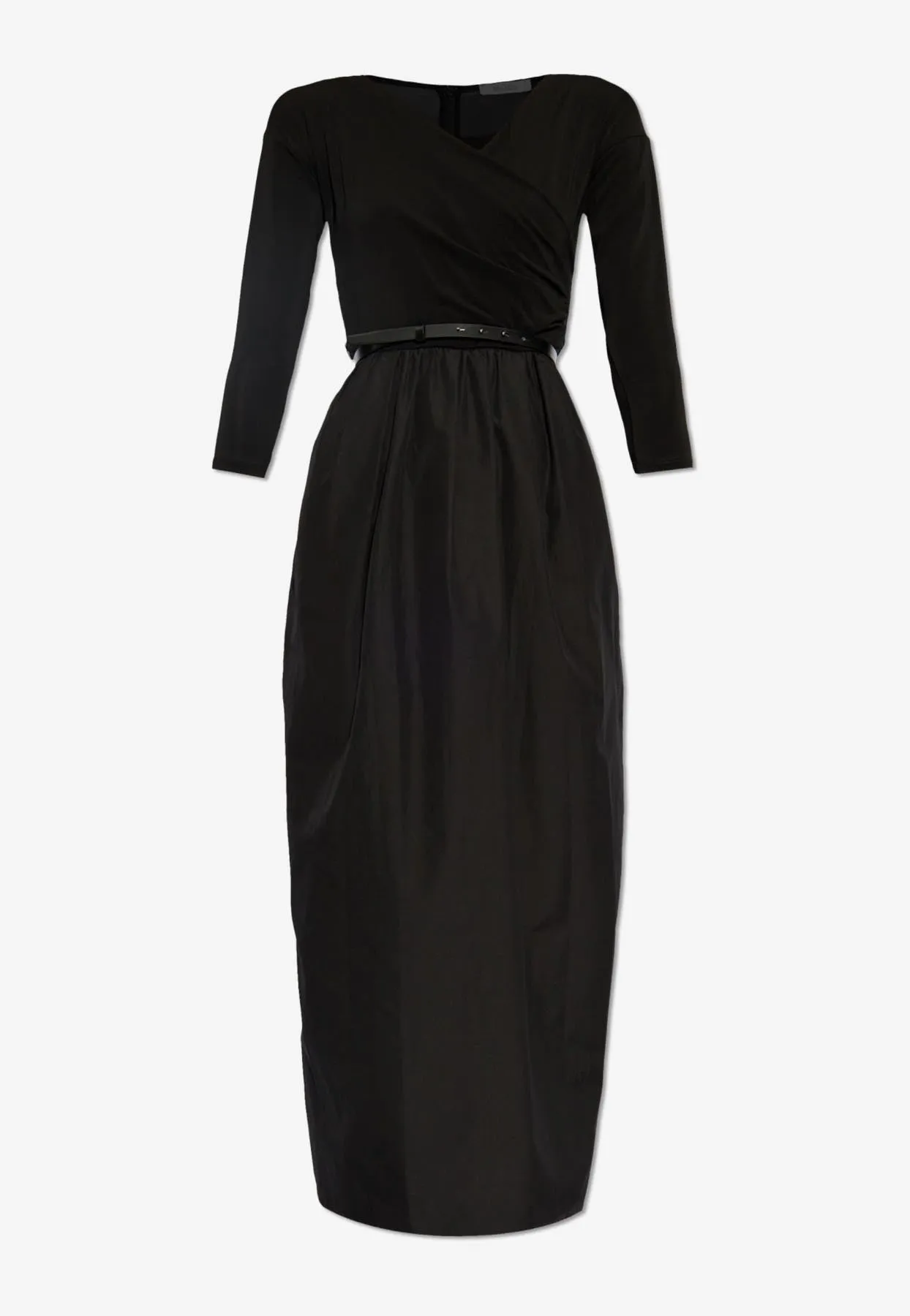 Kaiser Off-Shoulder Belted Midi Dress
