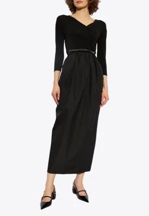 Kaiser Off-Shoulder Belted Midi Dress