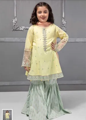 Kids Ghara Kameez In Lemon Color Model# Kids 1826