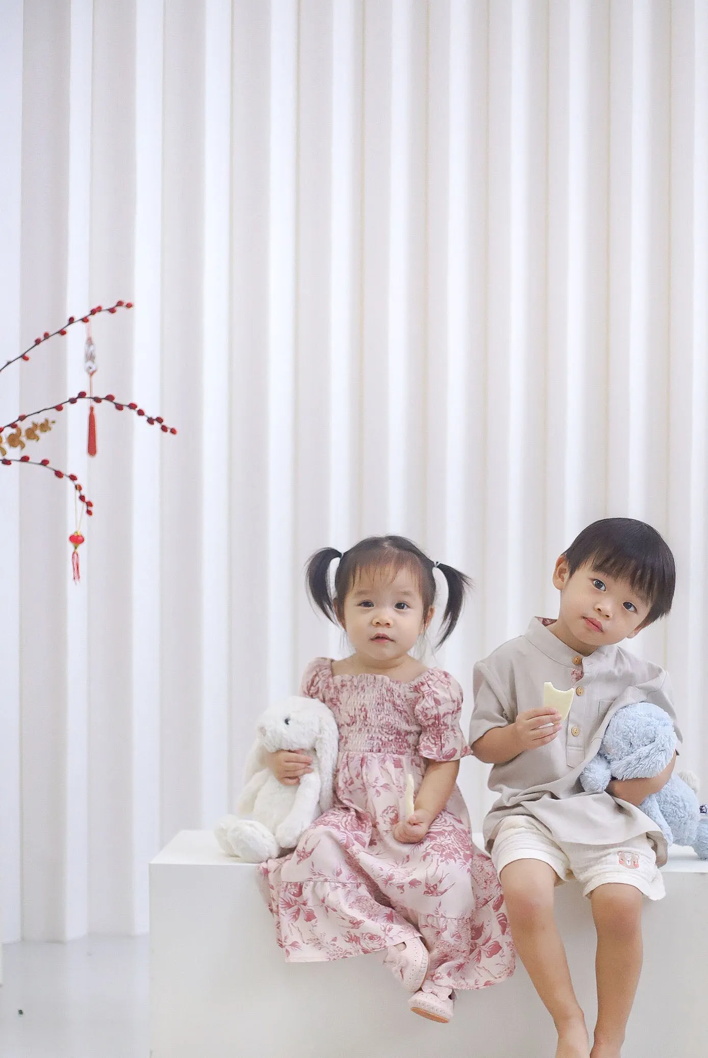 *Kids* TDC Pierce Boy Mandarin Collar Shirt In Pink Porcelain