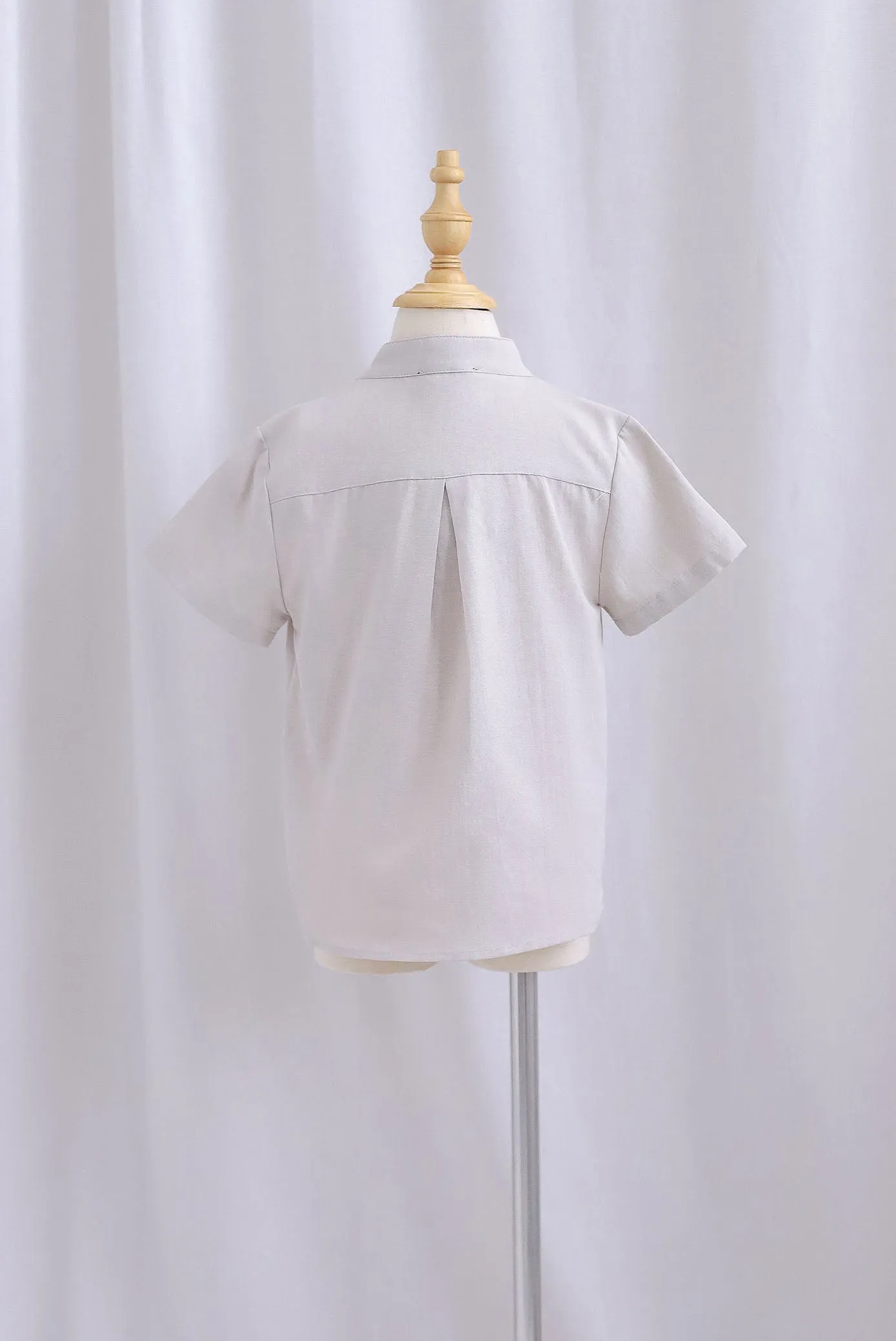 *Kids* TDC Pierce Boy Mandarin Collar Shirt In Pink Porcelain