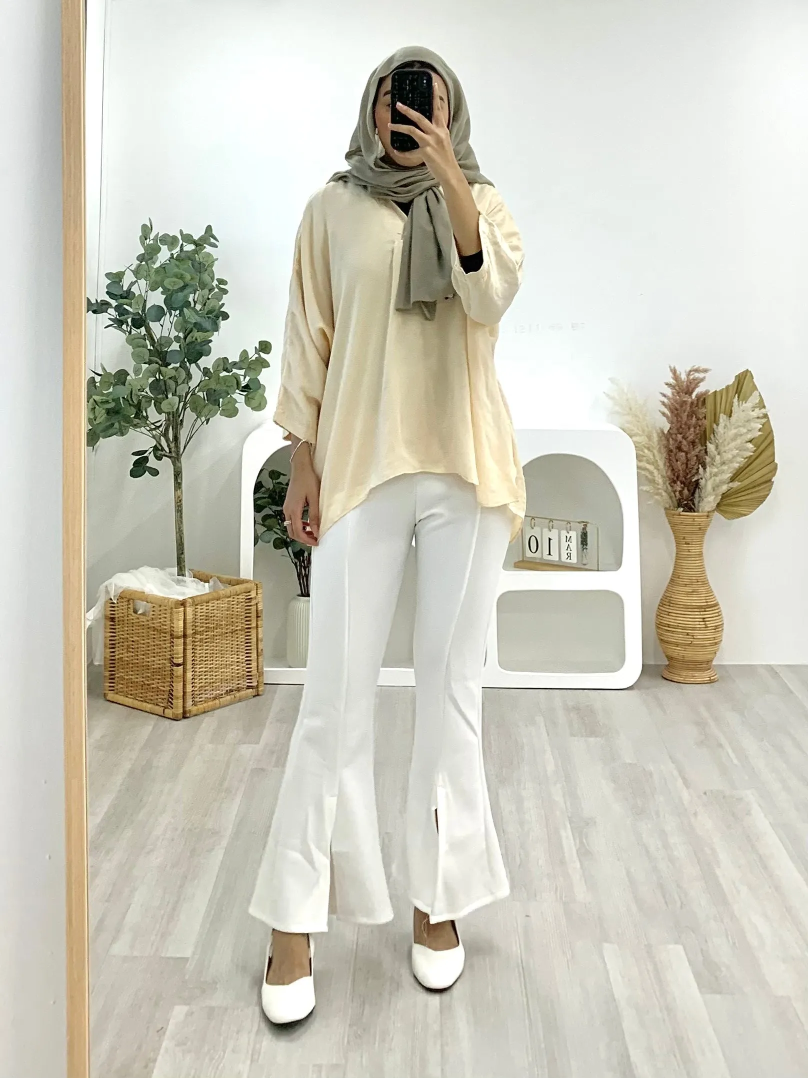 Kimono Crinkle Satin Top KCST