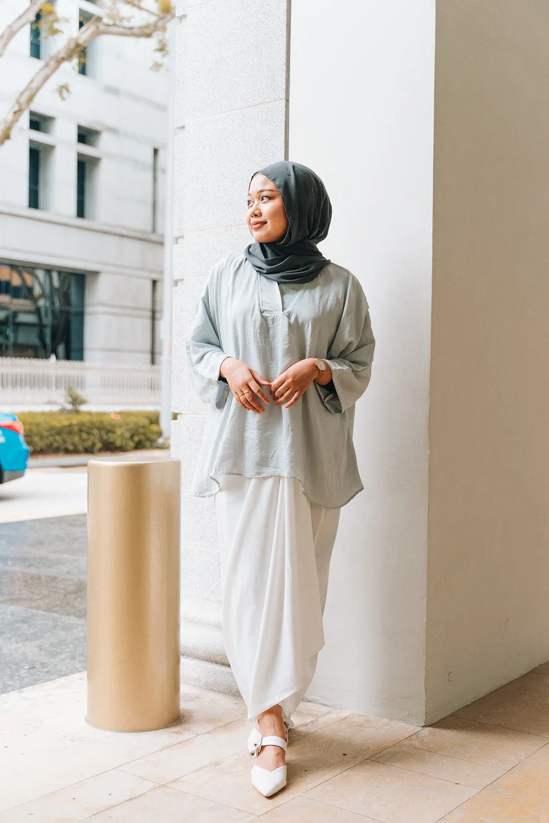 Kimono Crinkle Satin Top KCST