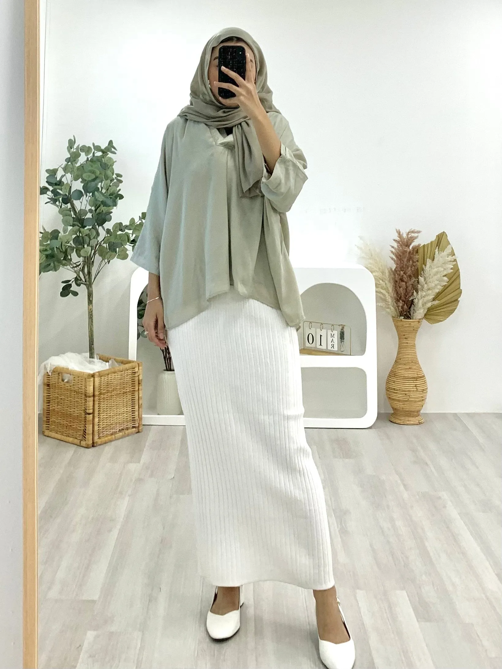 Kimono Crinkle Satin Top KCST