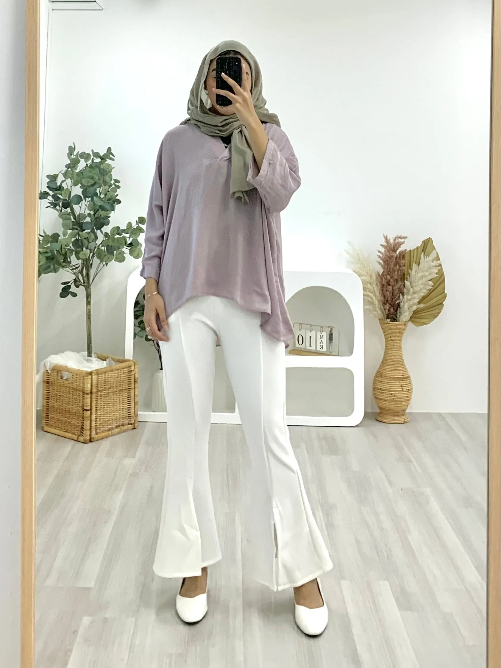 Kimono Crinkle Satin Top KCST