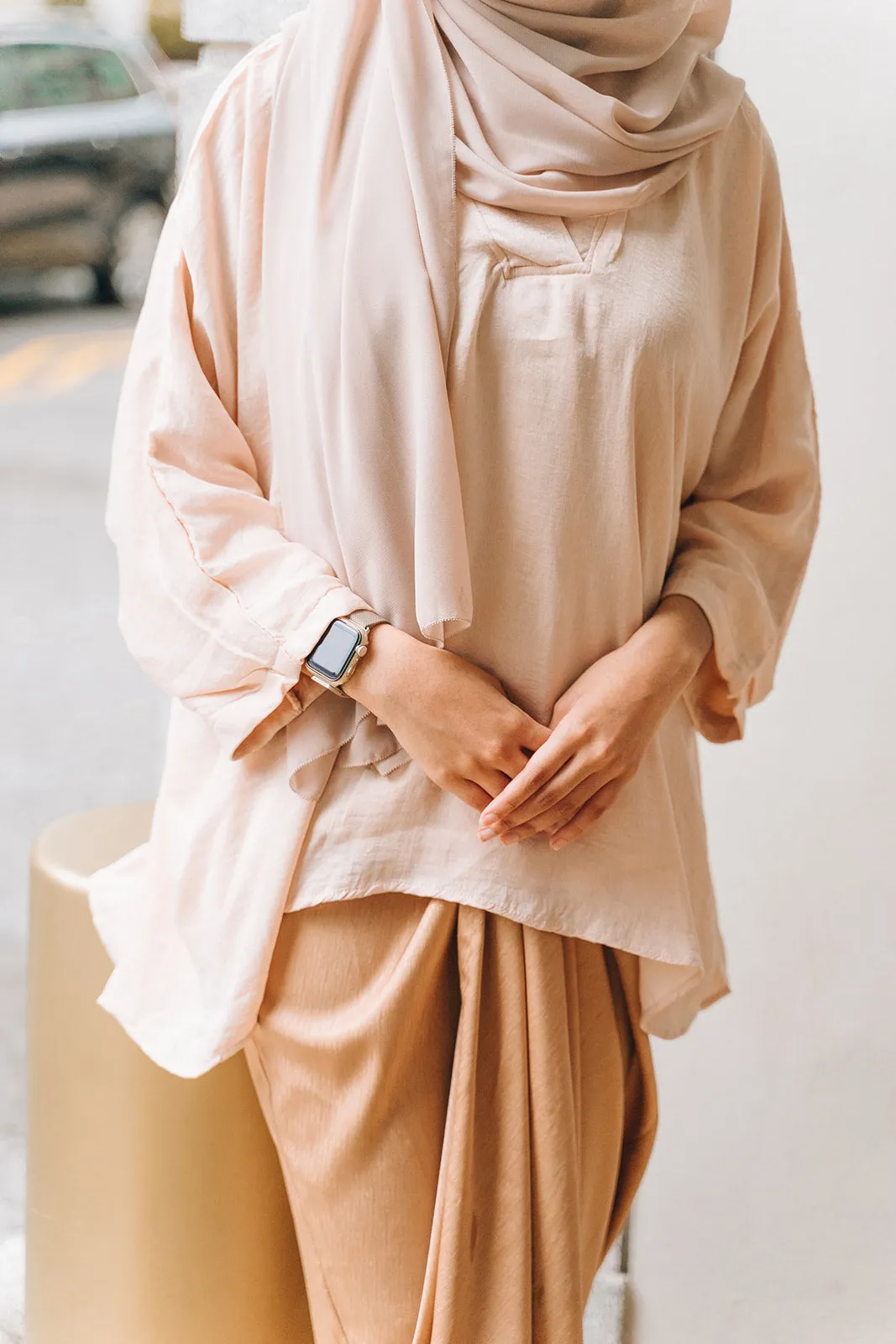 Kimono Crinkle Satin Top KCST