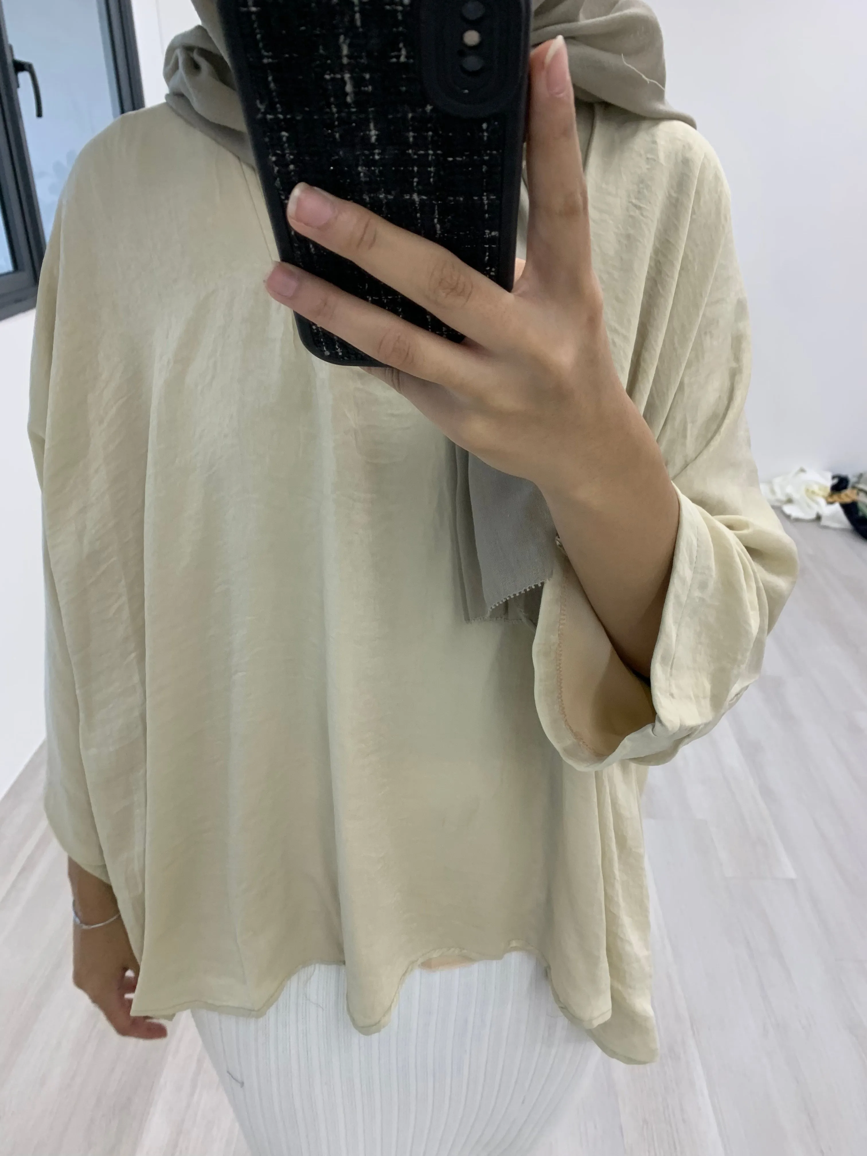 Kimono Crinkle Satin Top KCST