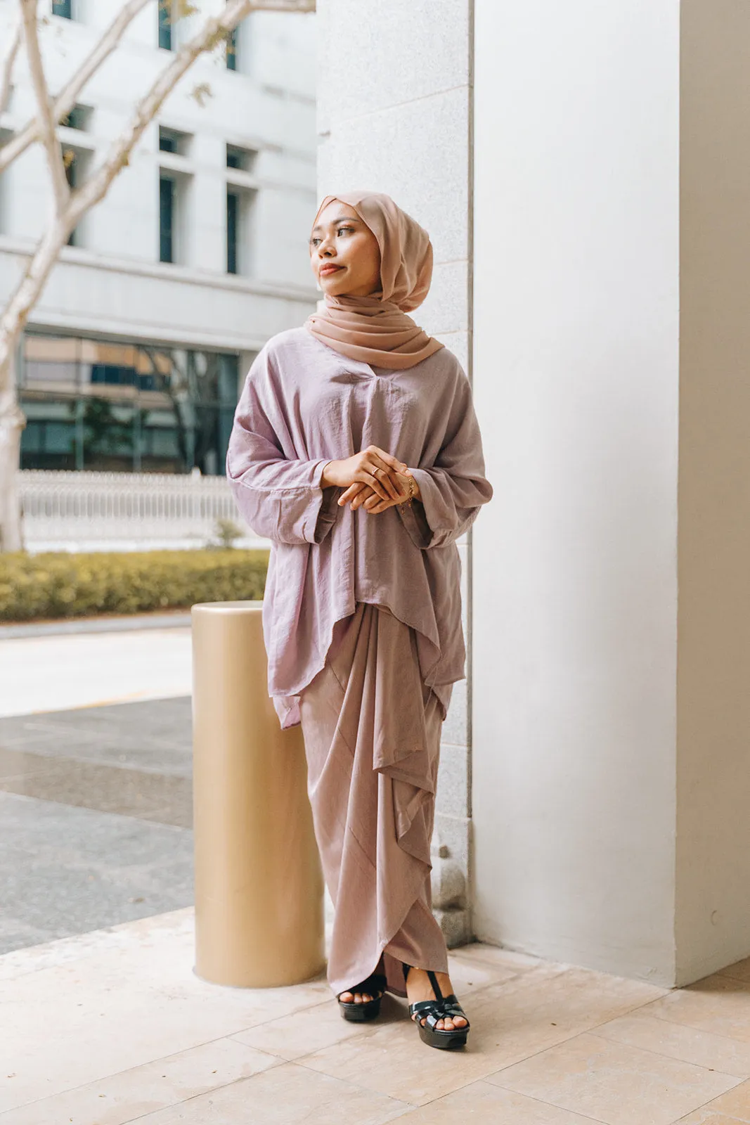 Kimono Crinkle Satin Top KCST