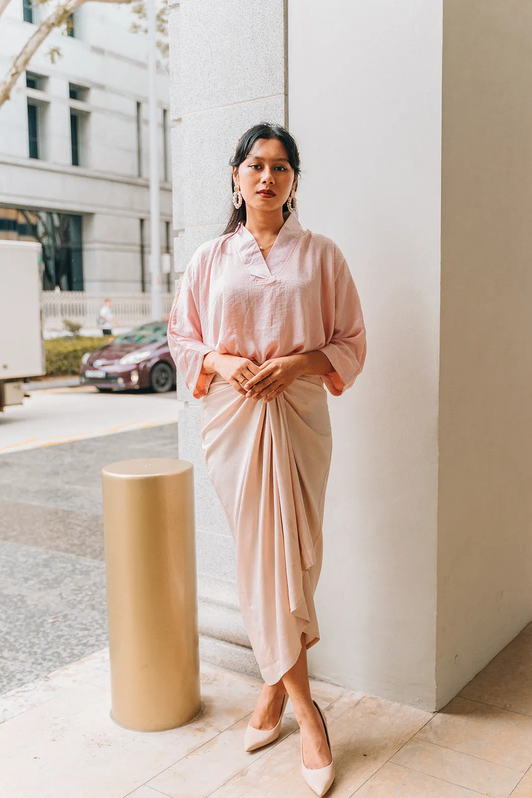 Kimono Crinkle Satin Top KCST
