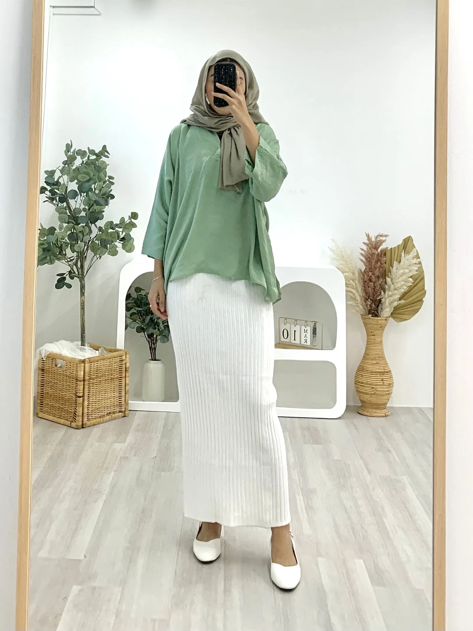 Kimono Crinkle Satin Top KCST