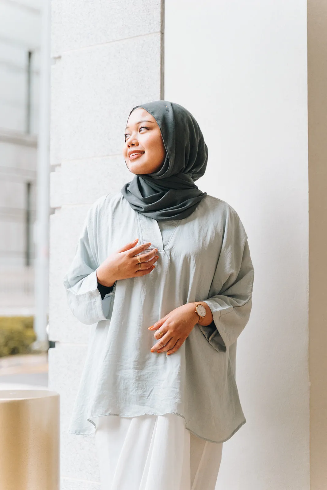 Kimono Crinkle Satin Top KCST