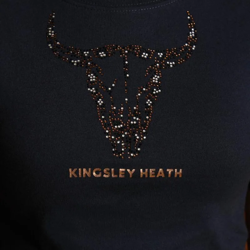 Kingsley Small Glitzy Skull Regular Crew Tee - Midnight