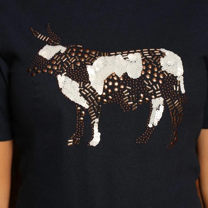 Kingsley Studded Nguni Regular Crew Tee - Midnight