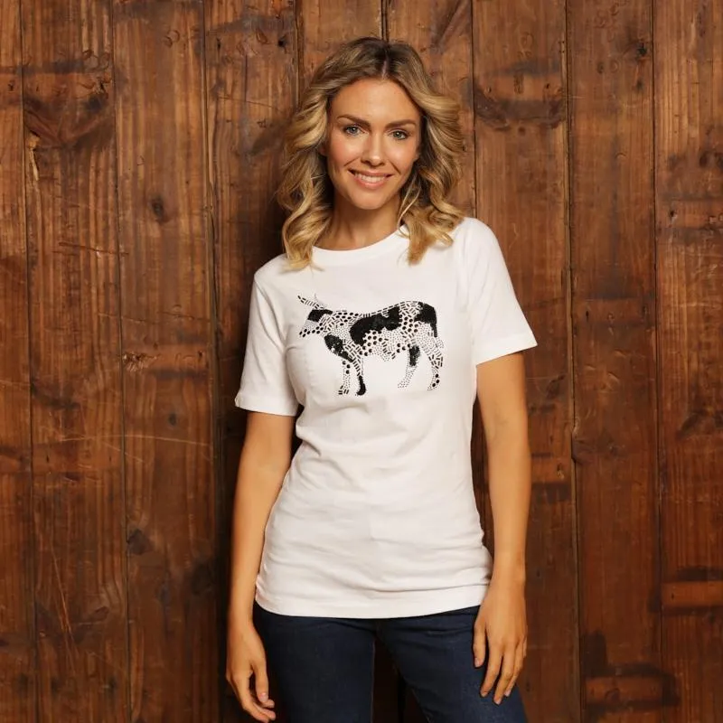Kingsley Studded Nguni Regular Crew Tee - Pelican