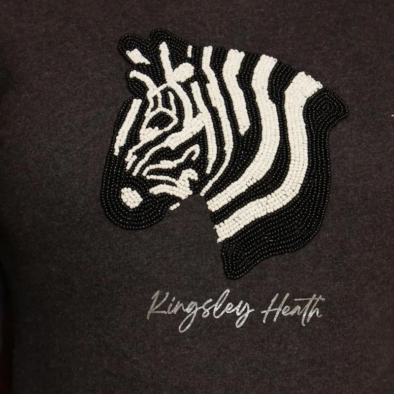 Kingsley Zebra Luxe Longsleeve Tee - Gravel