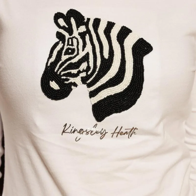 Kingsley Zebra Luxe Longsleeve Tee - Pelican
