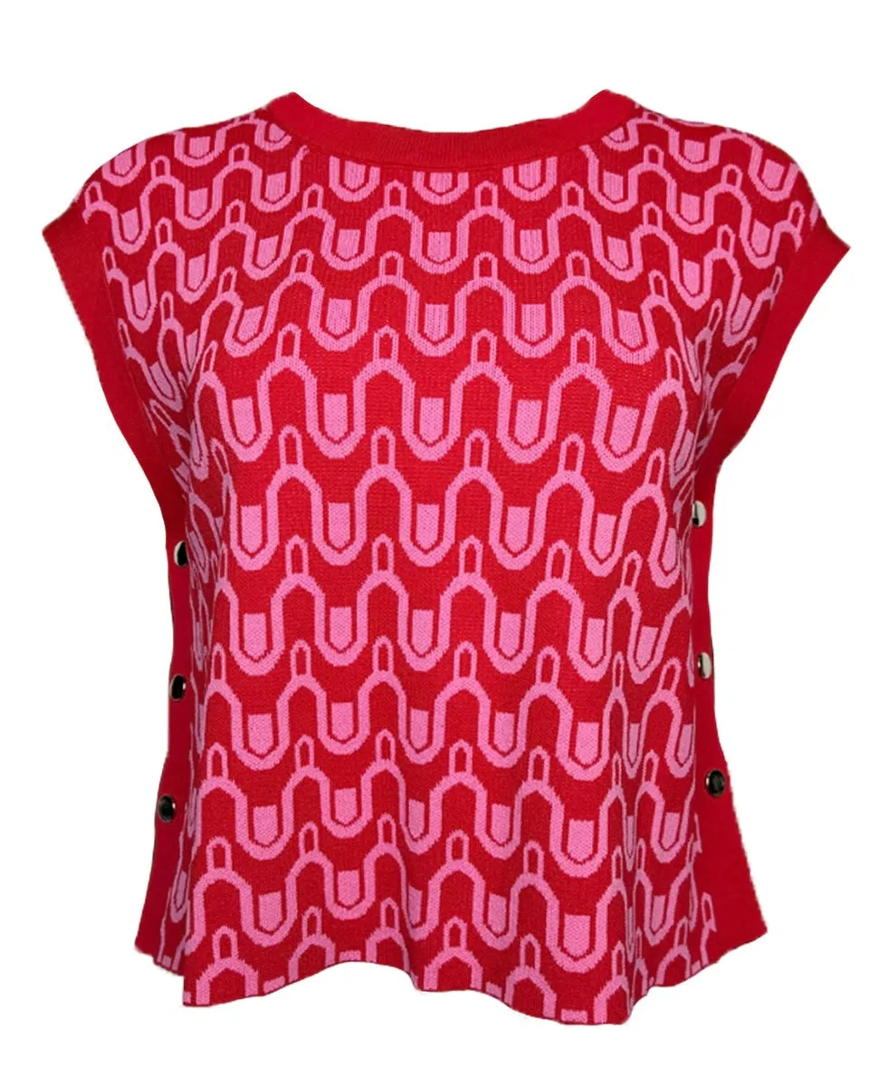 Knit Pullover With Accent Buttons
