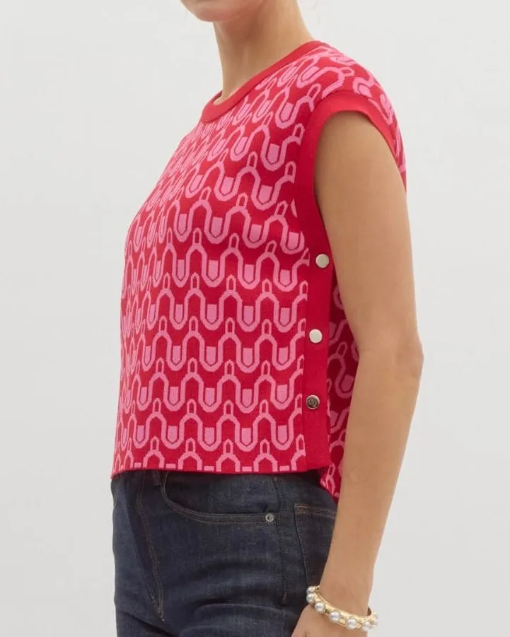 Knit Pullover With Accent Buttons