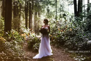 Lace Tulle Gown With Plunging Neckline (#PB192)