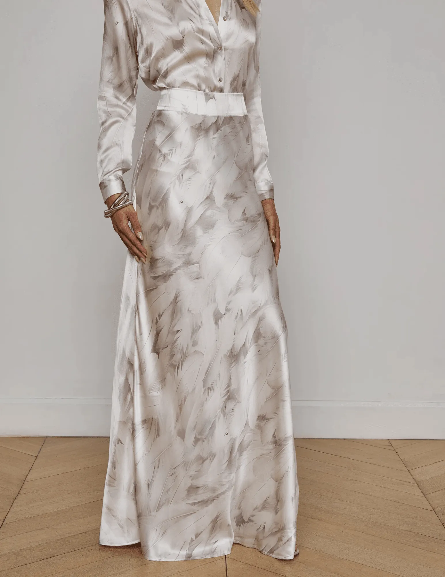 L'Agence Ryker Silk Maxi Skirt