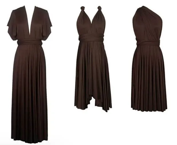 Last ! Plus Size Chocolate Infinity bridesmaid dress with split Express NZ wide