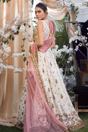 Latest Pakistani Net Gown Dresses for Bride #BS181