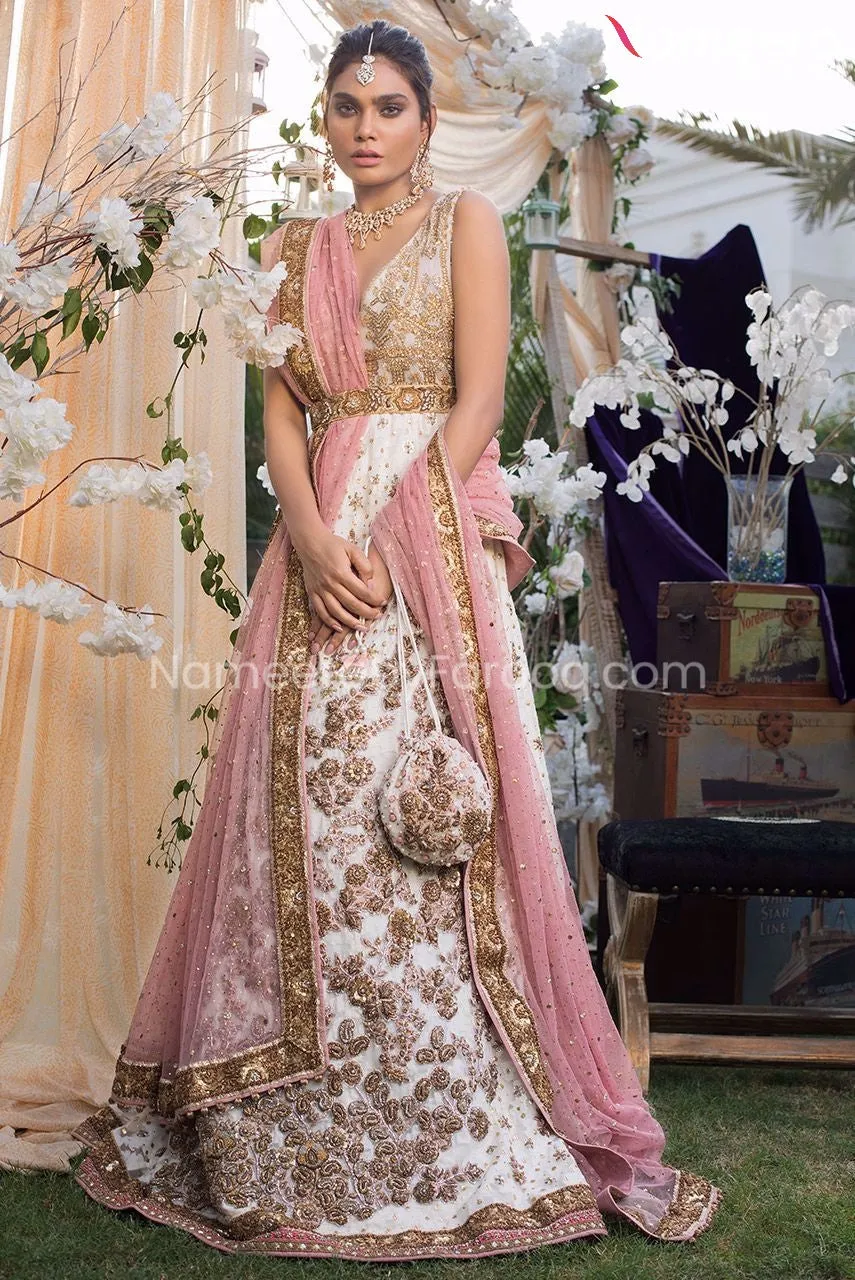 Latest Pakistani Net Gown Dresses for Bride #BS181