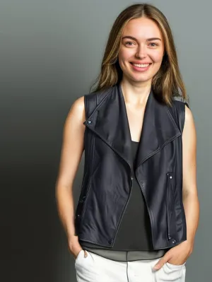 Light Luxe Lambskin Leather Vest for Women