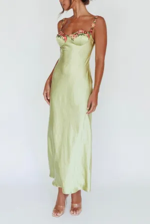 LIME EMBROIDERY DRESS
