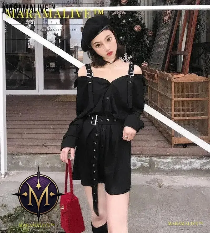 Little Black Dress - Unique belts & Straps Cute Minidress