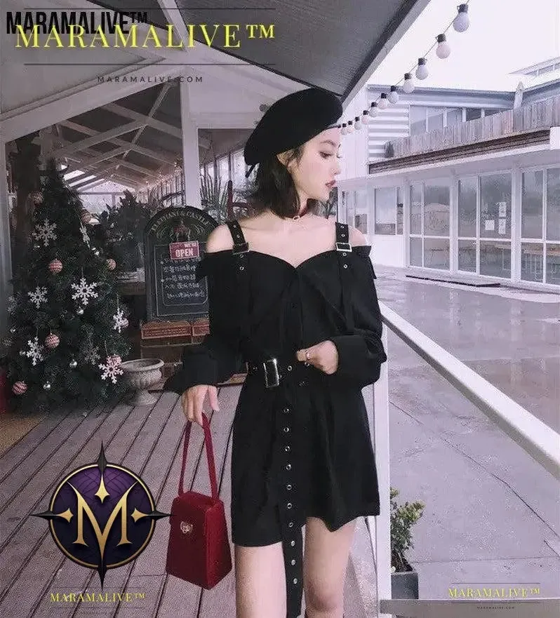 Little Black Dress - Unique belts & Straps Cute Minidress