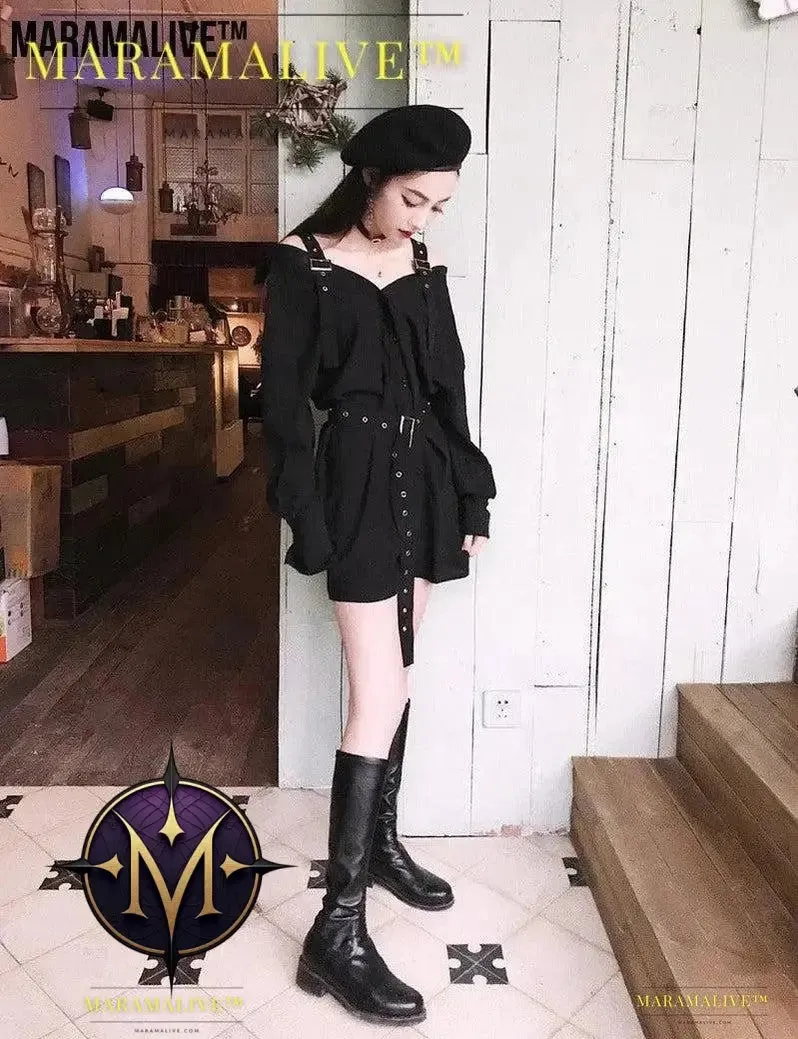 Little Black Dress - Unique belts & Straps Cute Minidress