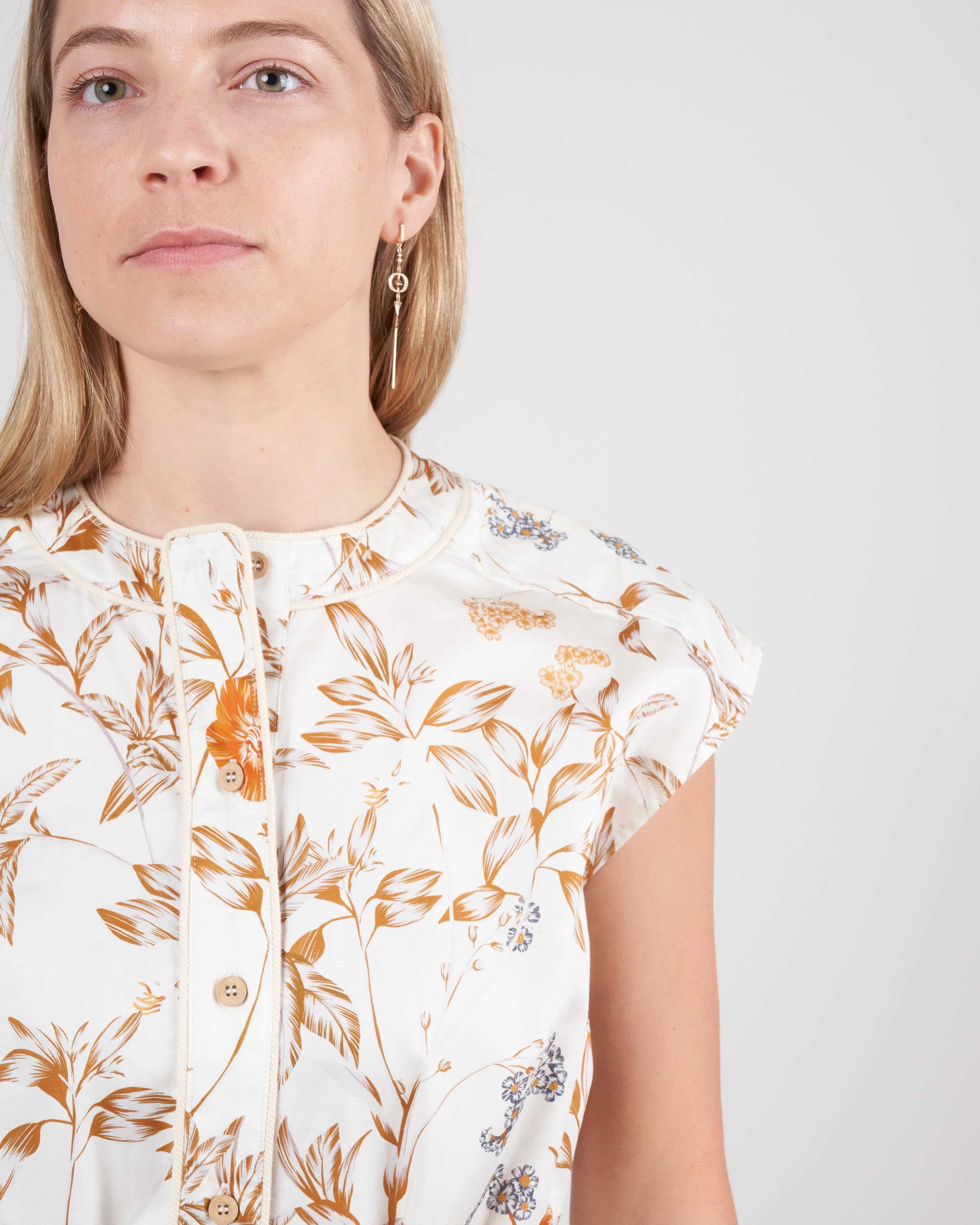 lucie cotton sateen dress - ivory desert rose