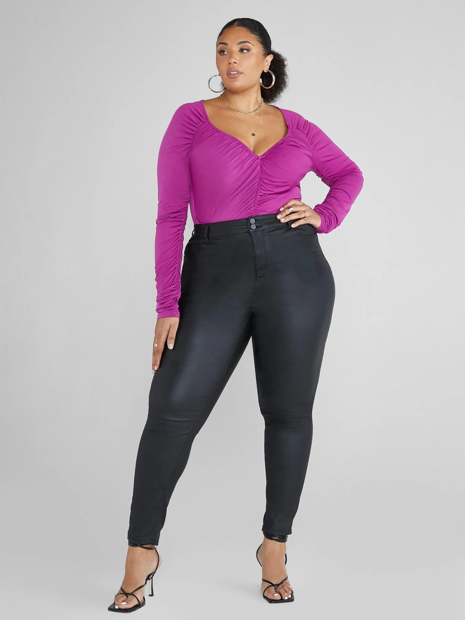 Lydia V-Neck Ruched Top