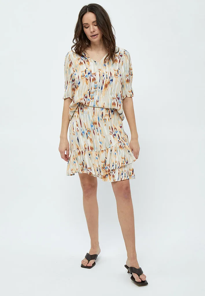 Mahogany Nederdel - Feather Gray Print