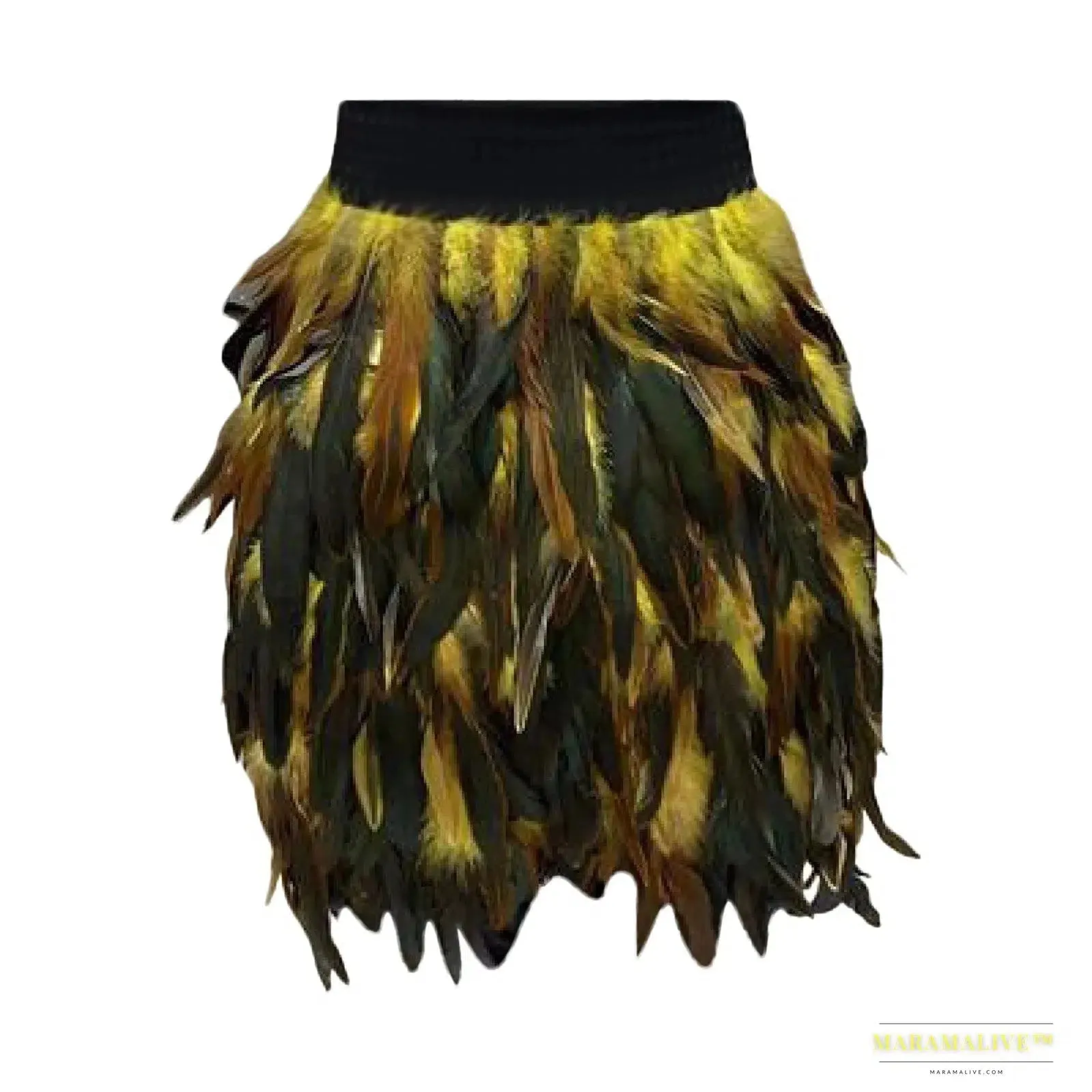 Maramalive™ Festival Carnival Feather Skirt Women High Waist Party Stage Performance Short Skirts Costumes Clothing