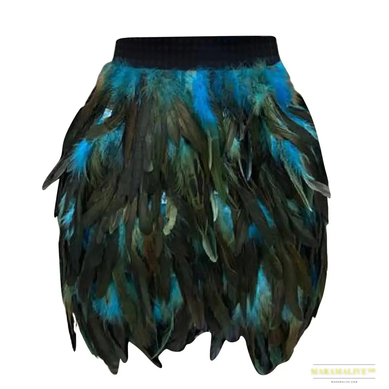 Maramalive™ Festival Carnival Feather Skirt Women High Waist Party Stage Performance Short Skirts Costumes Clothing