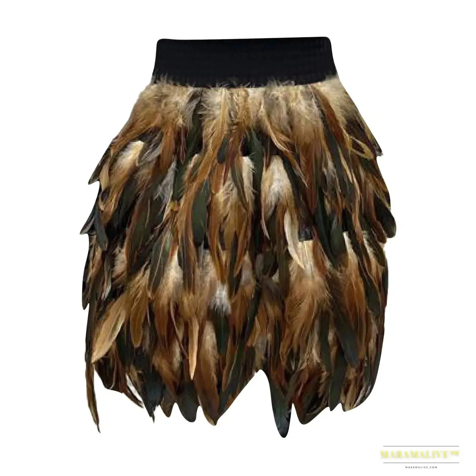 Maramalive™ Festival Carnival Feather Skirt Women High Waist Party Stage Performance Short Skirts Costumes Clothing