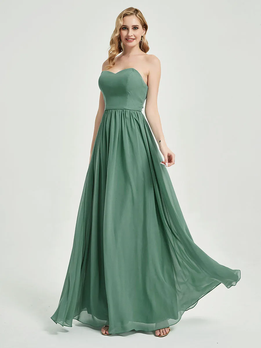 Mauve 3 In 1 Detachable Straps Convertible Chiffon Bridesmaid Dress