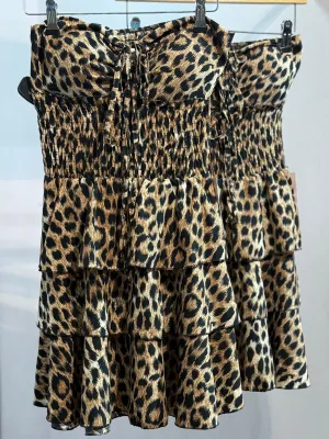 May Leopard Print Bustier Dress