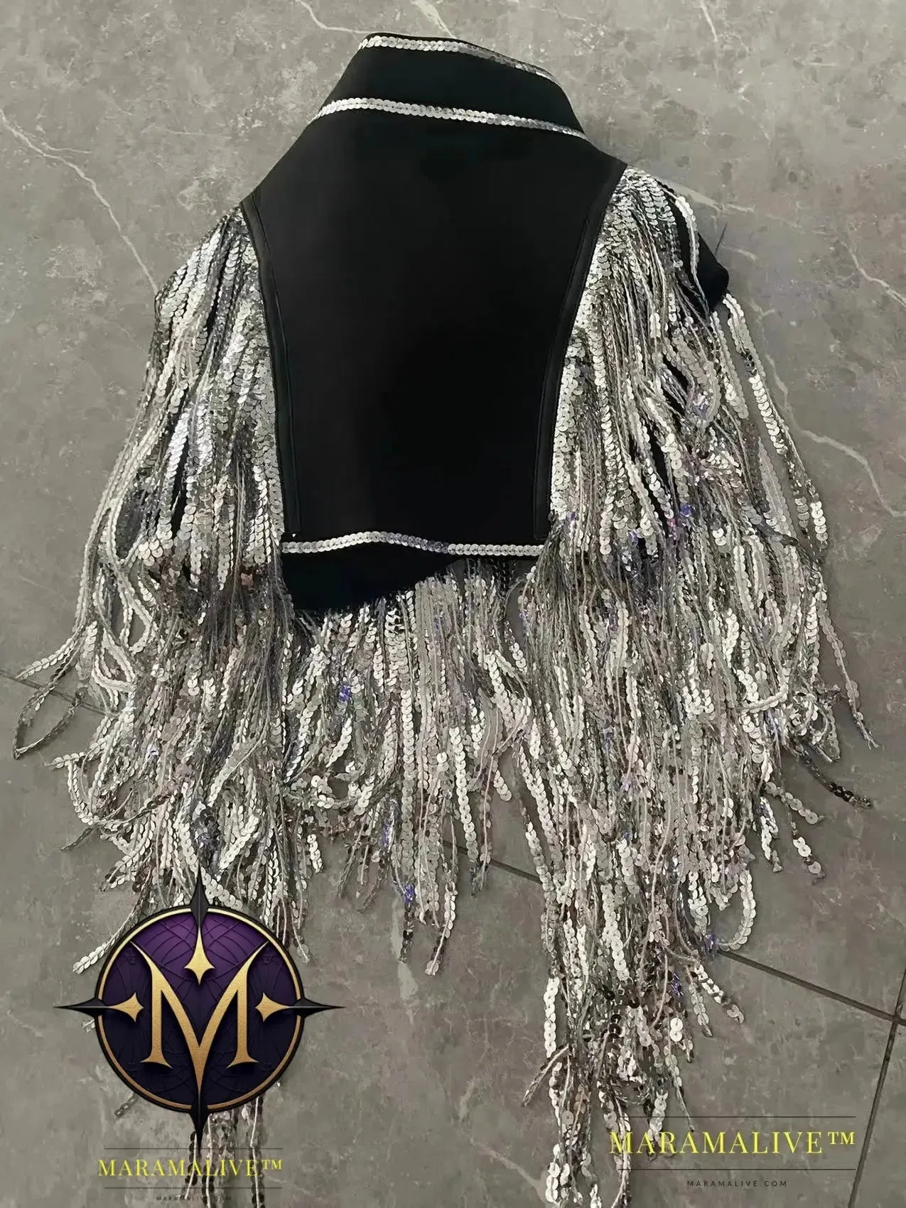 Men Women New Shiny Tassels Sequins Vest Waistcoat Costumes Christmas Singer Dancer Stage Performance Bar Party Fringes Armors