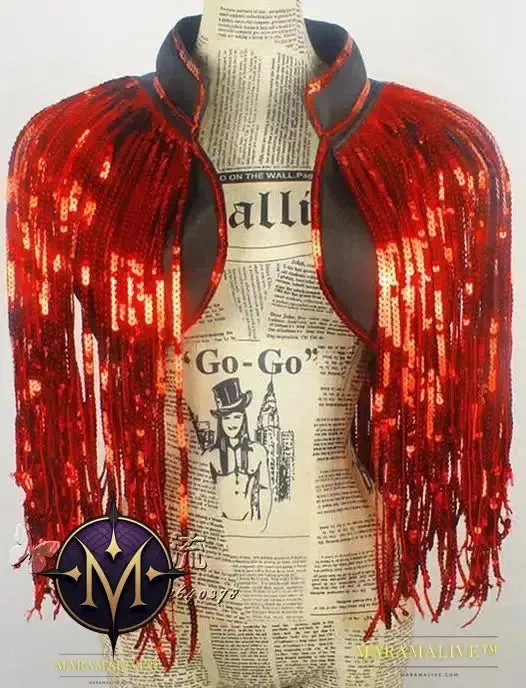 Men Women New Shiny Tassels Sequins Vest Waistcoat Costumes Christmas Singer Dancer Stage Performance Bar Party Fringes Armors