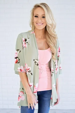 Mint Floral Kimono