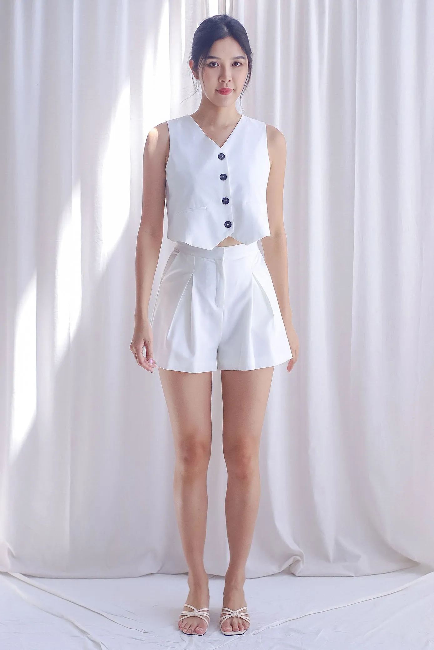 Mishka Buttons Vest Top In White